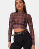 Immagine di Lara Crop Top in rete Checking Out Brown