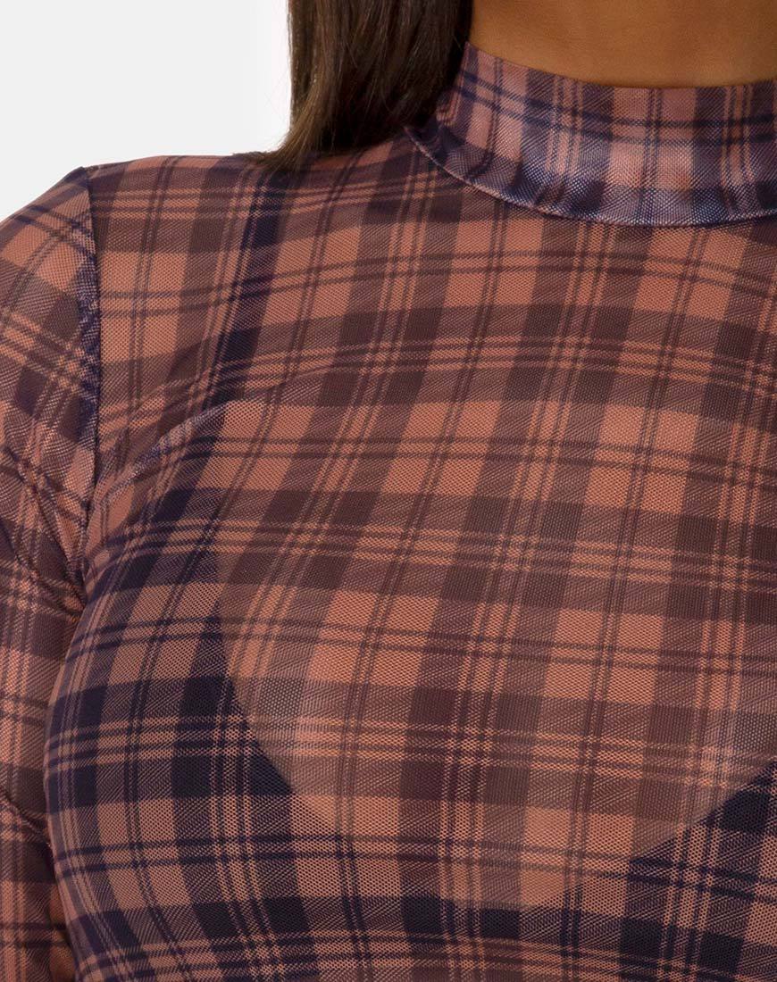 Immagine di Lara Crop Top in rete Checking Out Brown