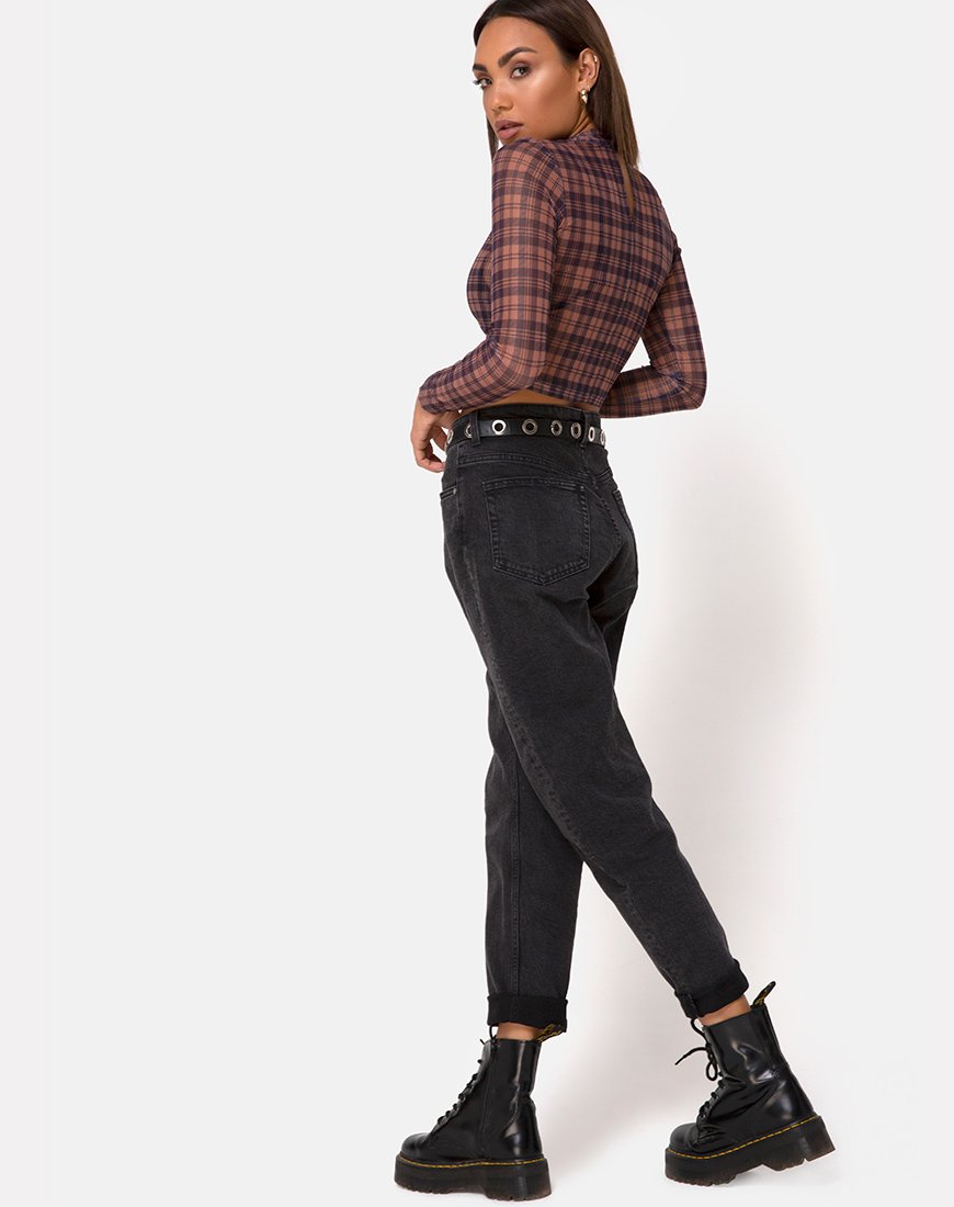 Immagine di Lara Crop Top in rete Checking Out Brown
