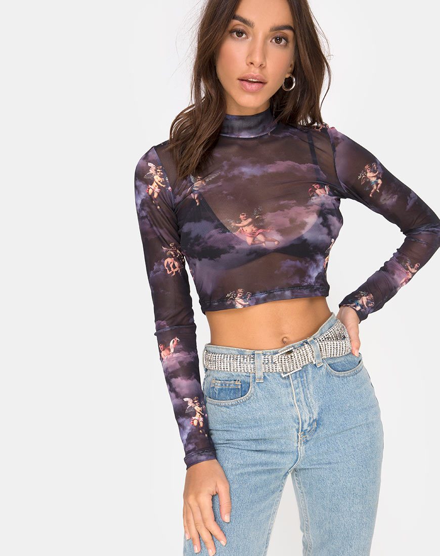 Immagine di Lara Crop Top in maglia Dark Angel