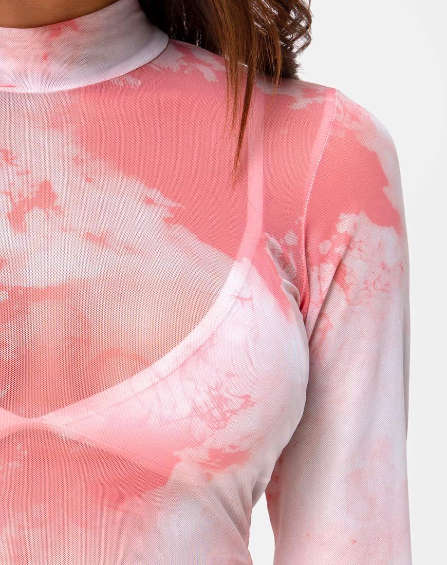 Immagine di Lara Net Crop Top in Rosa Tye Dye