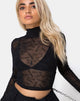 Immagine di Lara Crop Top in rete nera Tokyo Techno