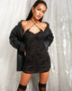 Immagine di Laras Abito Bodycon in Nero Mano e Cuore Flock
