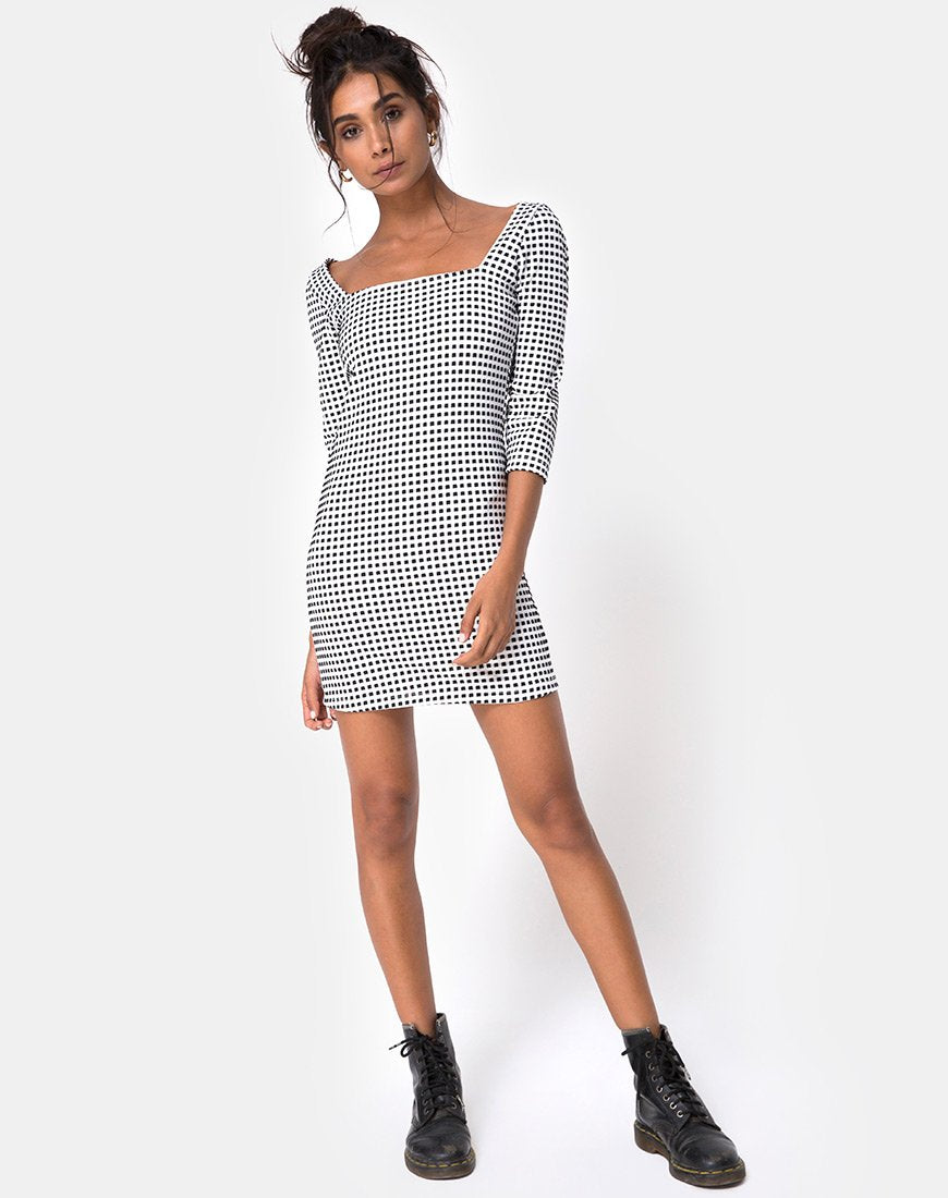 Immagine di Laras Abito in Gingham Nero Avorio