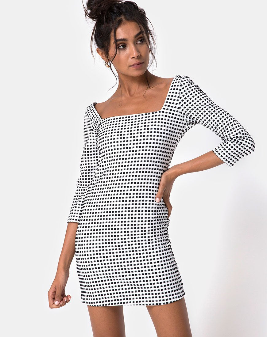 Immagine di Laras Abito in Gingham Nero Avorio
