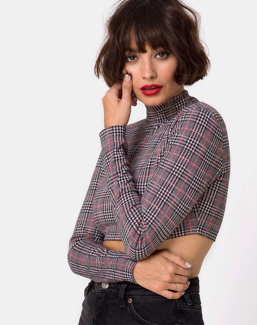 Crop Top Laretta in Charles Check Blush