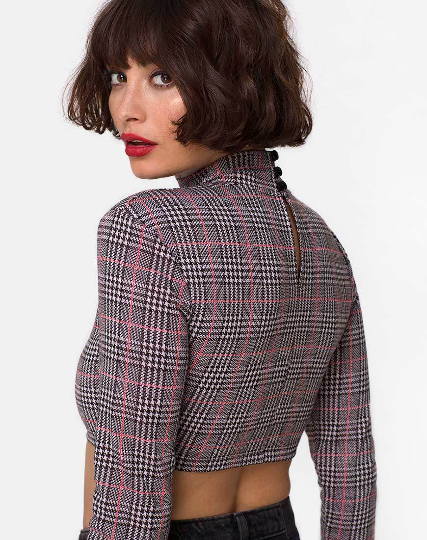 Crop Top Laretta in Charles Check Blush