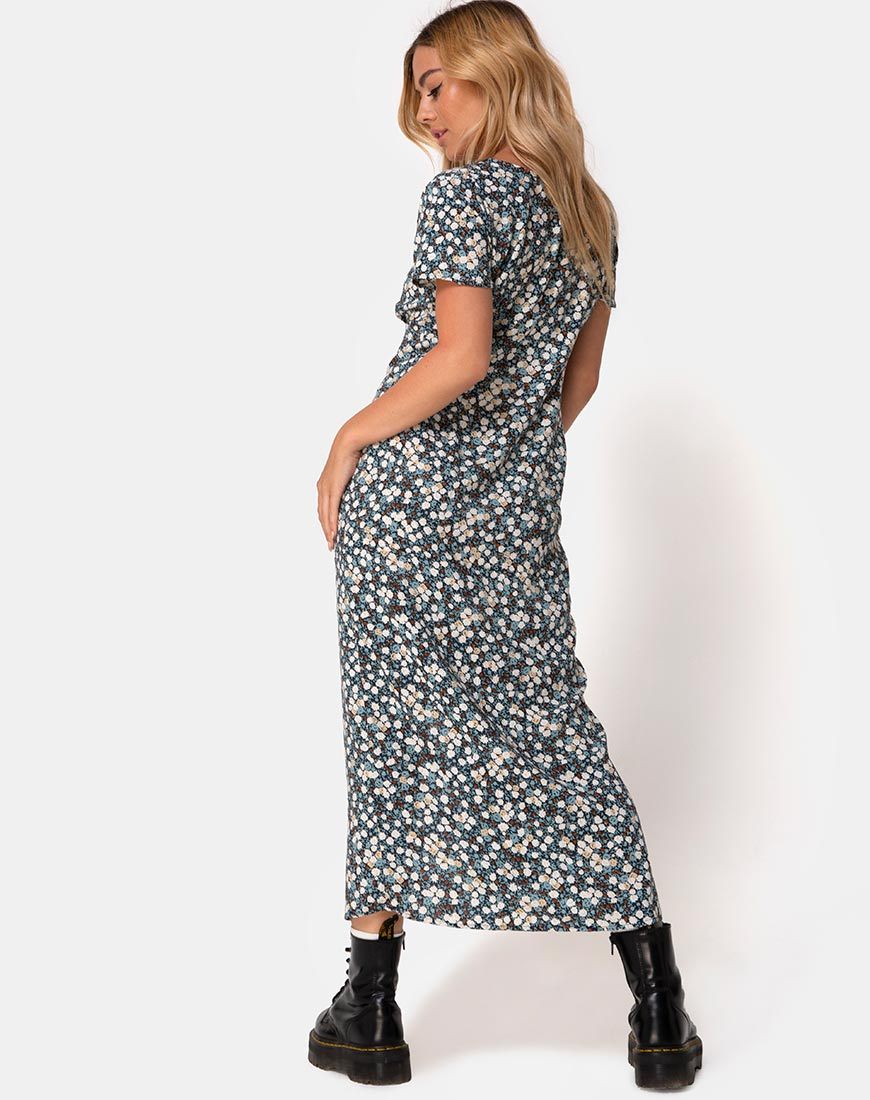 Immagine di Larin - Vestito midi in campo floreale - Navy