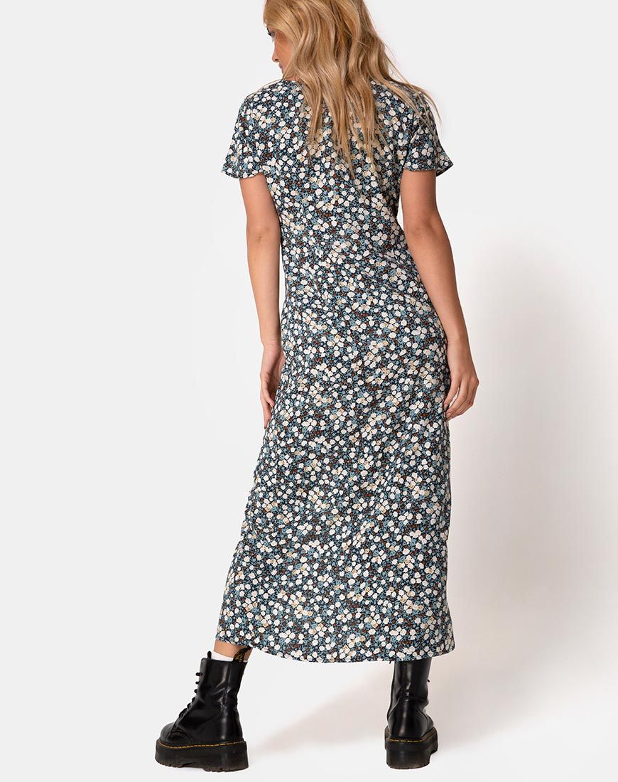 Immagine di Larin - Vestito midi in campo floreale - Navy