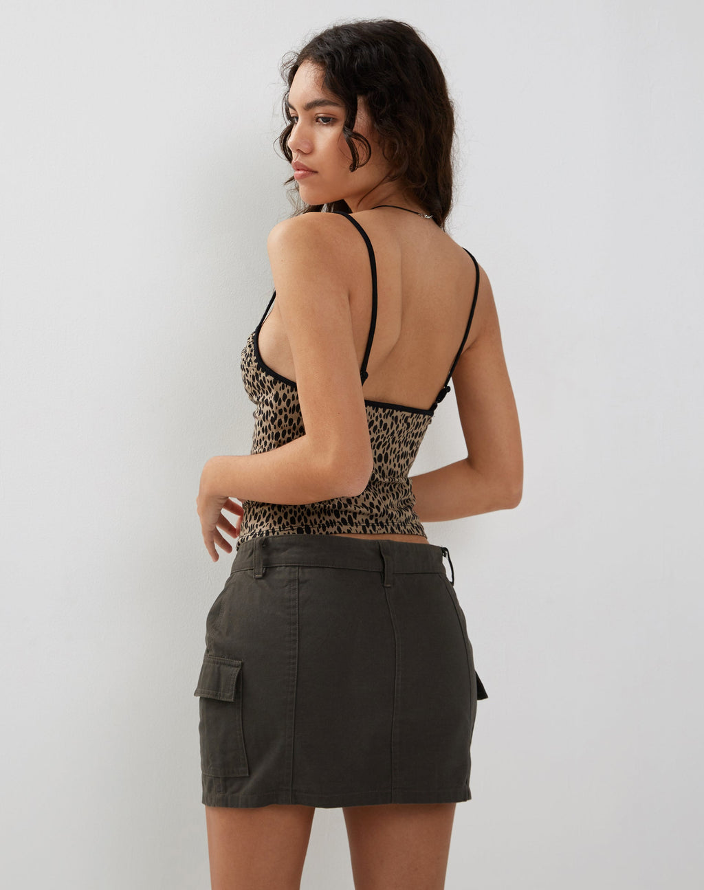 Top Lashi Strappy Cami in Mini Cheetah