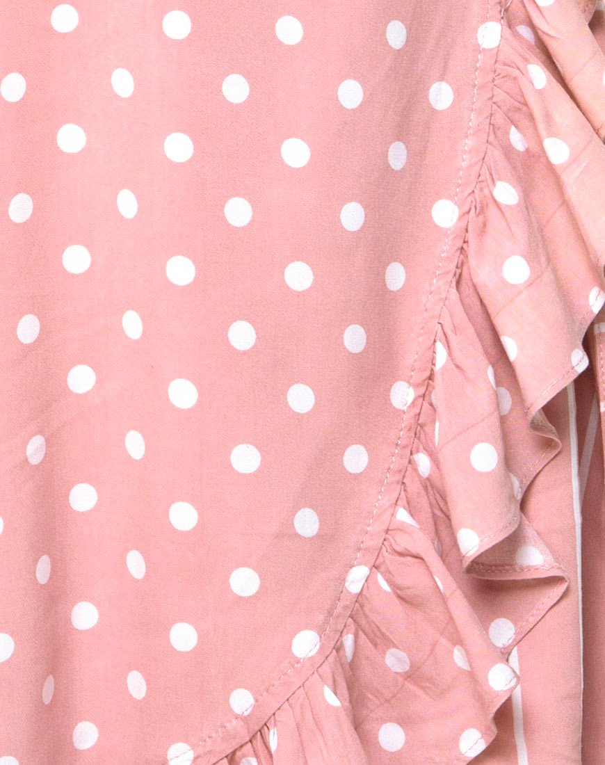 Immagine di Lasky Slip Dress in Spot Stripe Rosa e Bianco