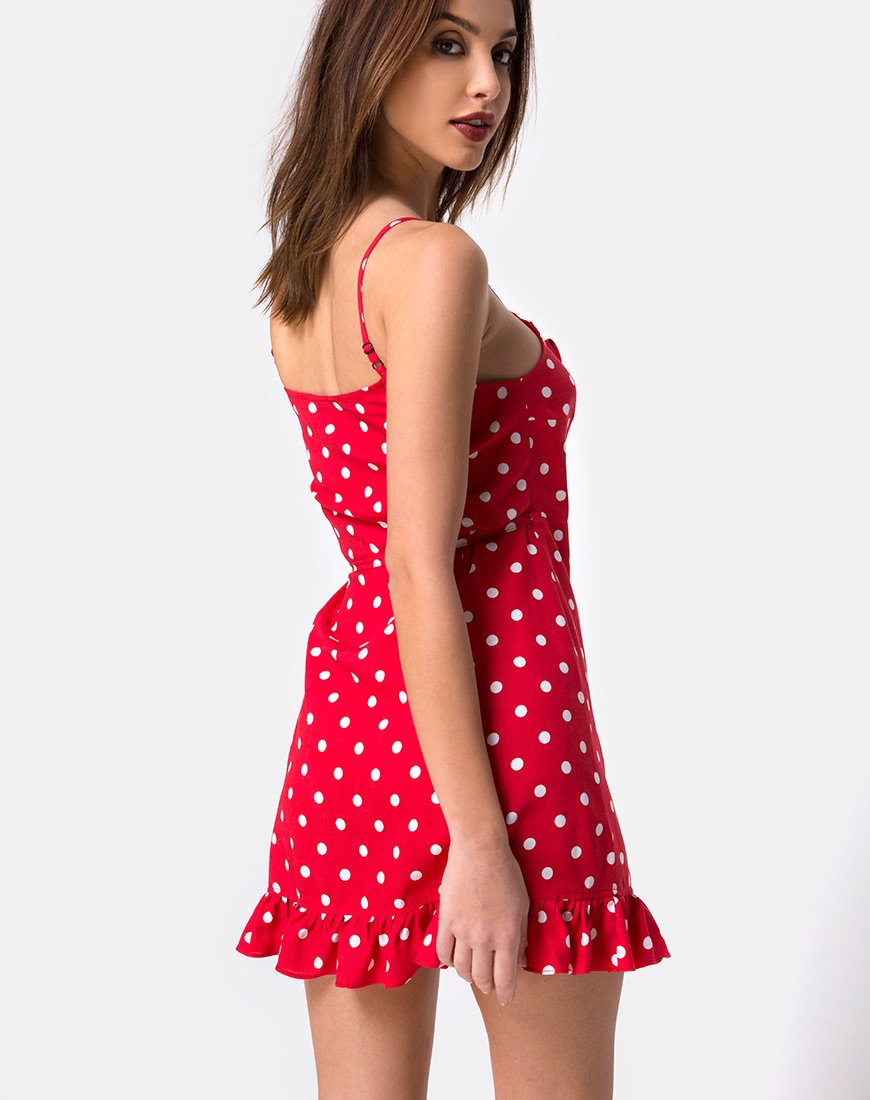 Abito Lasky a pois medio rosso e bianco
