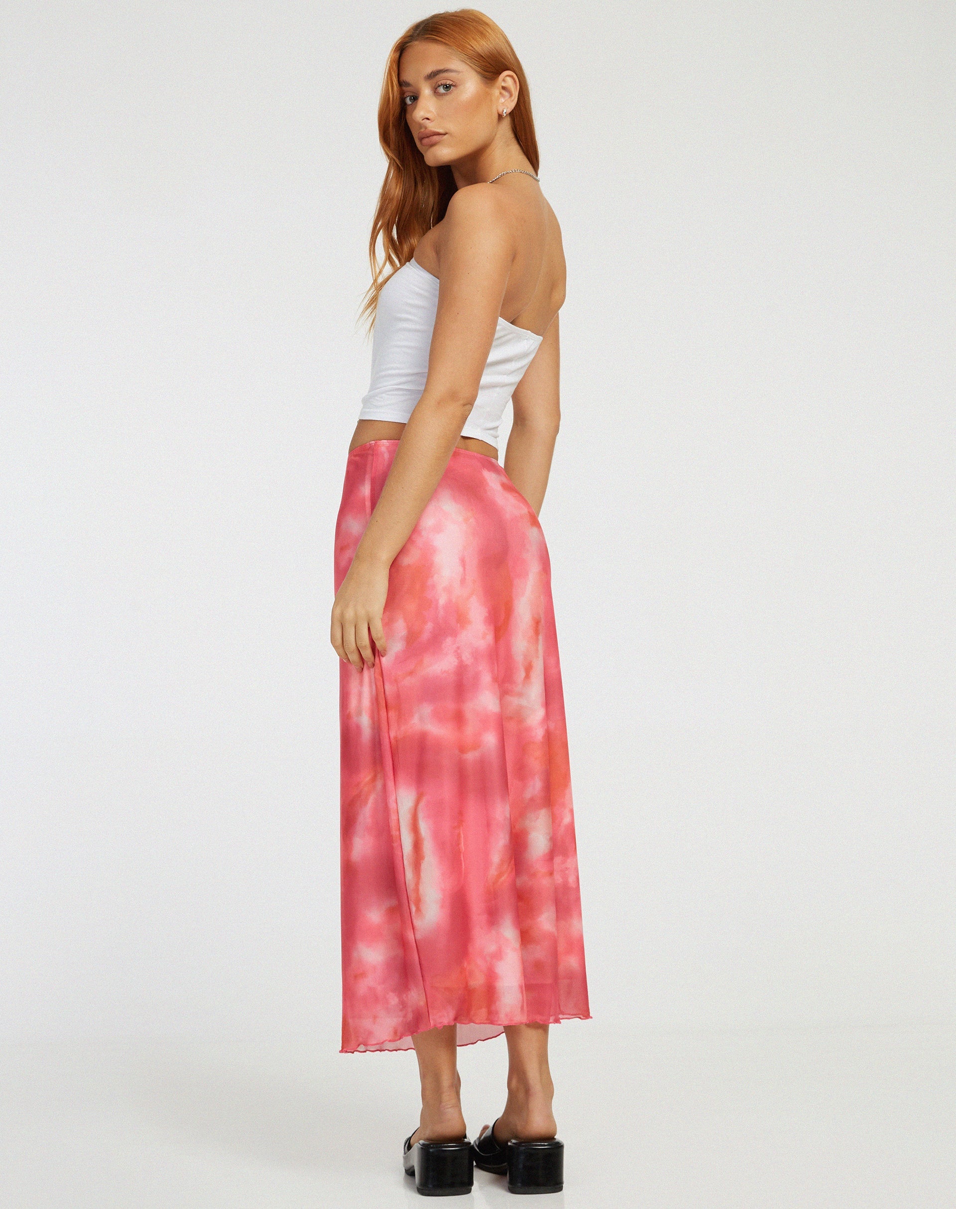 immagine di Lassie Maxi Skirt in rosa astratto sfocato
