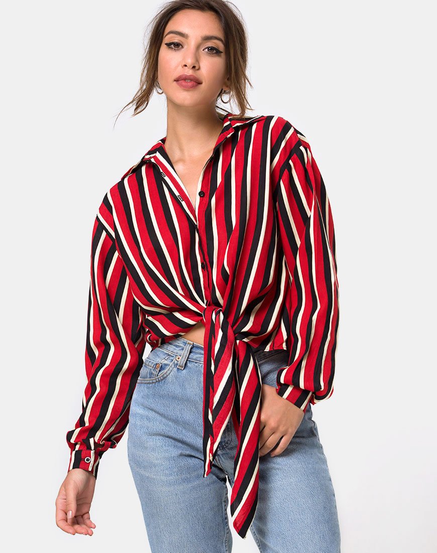 Camicia Lauv in Sunset Stripe Vertical
