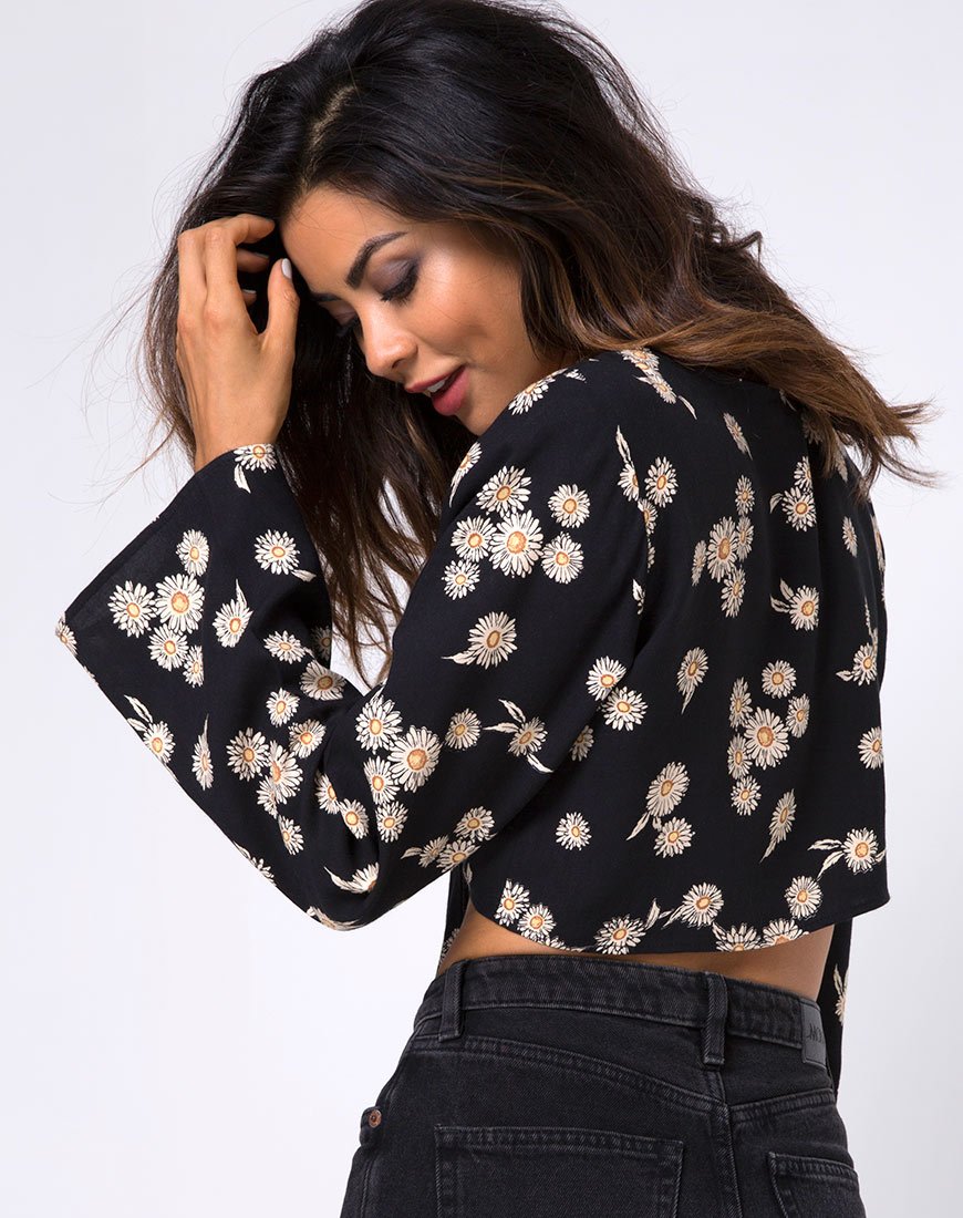 Immagine di Laya Wrap Top in Grunge Daisy Floral