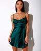 Immagine di Lebby Mini Dress in raso verde bosco