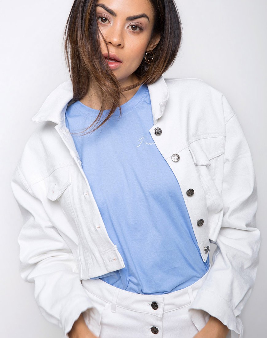 Immagine di Leisk Mini Gonna in Denim Bianco