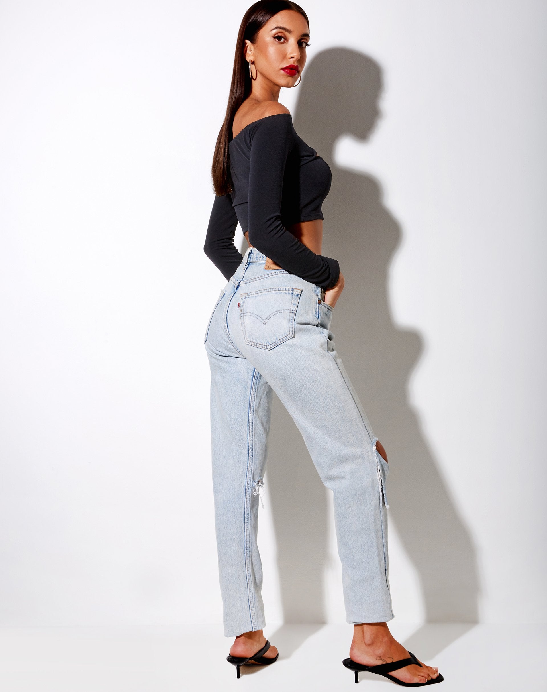 Immagine di Leja Crop Top in Polycrepe Nero