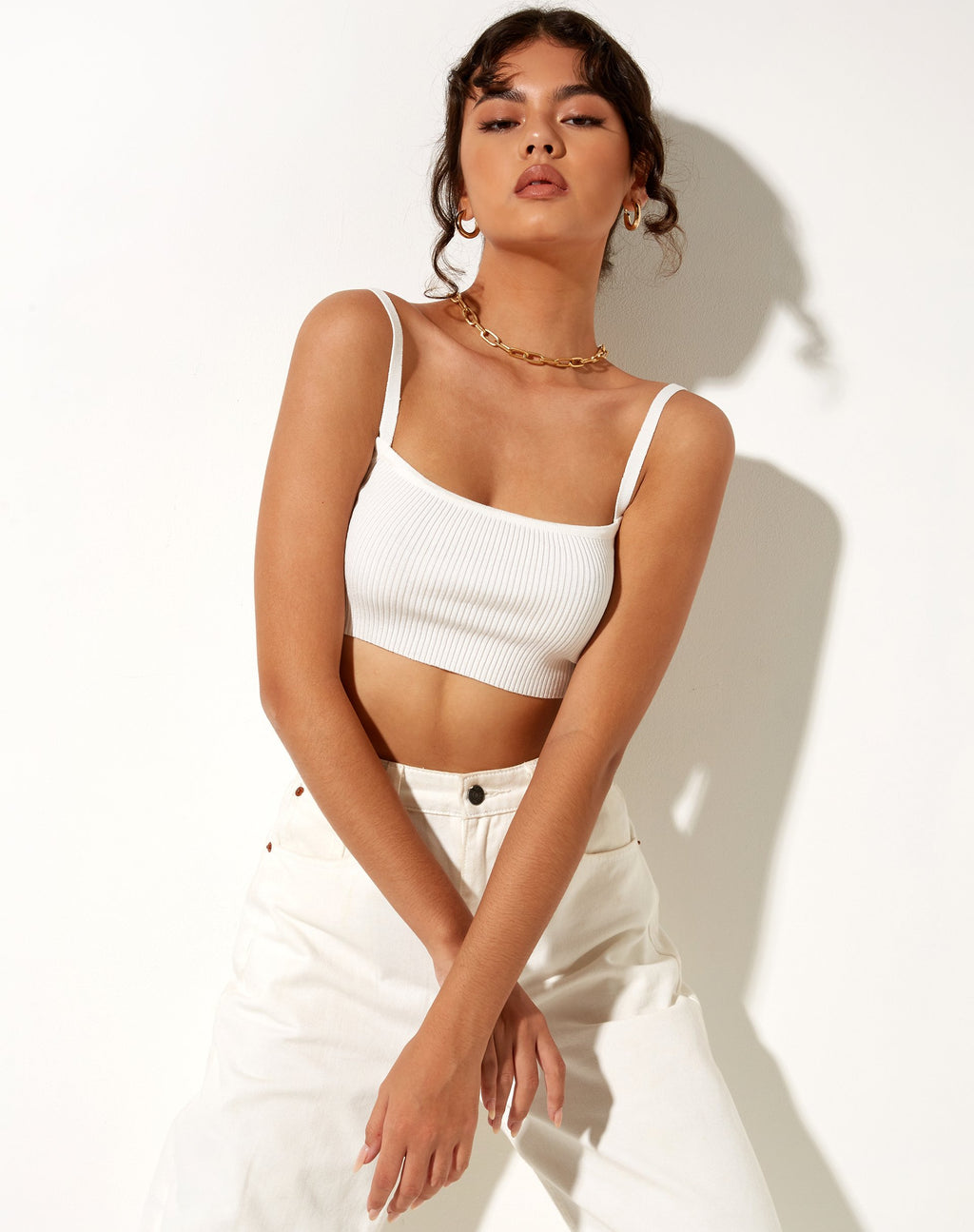Top Lemia Bralette in Rib Star Bianco