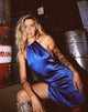 Immagine di Lemier Mini Dress in raso blu notte