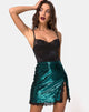 Immagine di Lena Gonna in mini paillettes verde acqua con pizzo nero