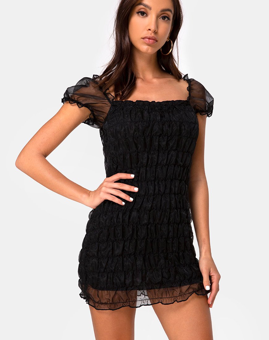 Abito Lenira in organza nera
