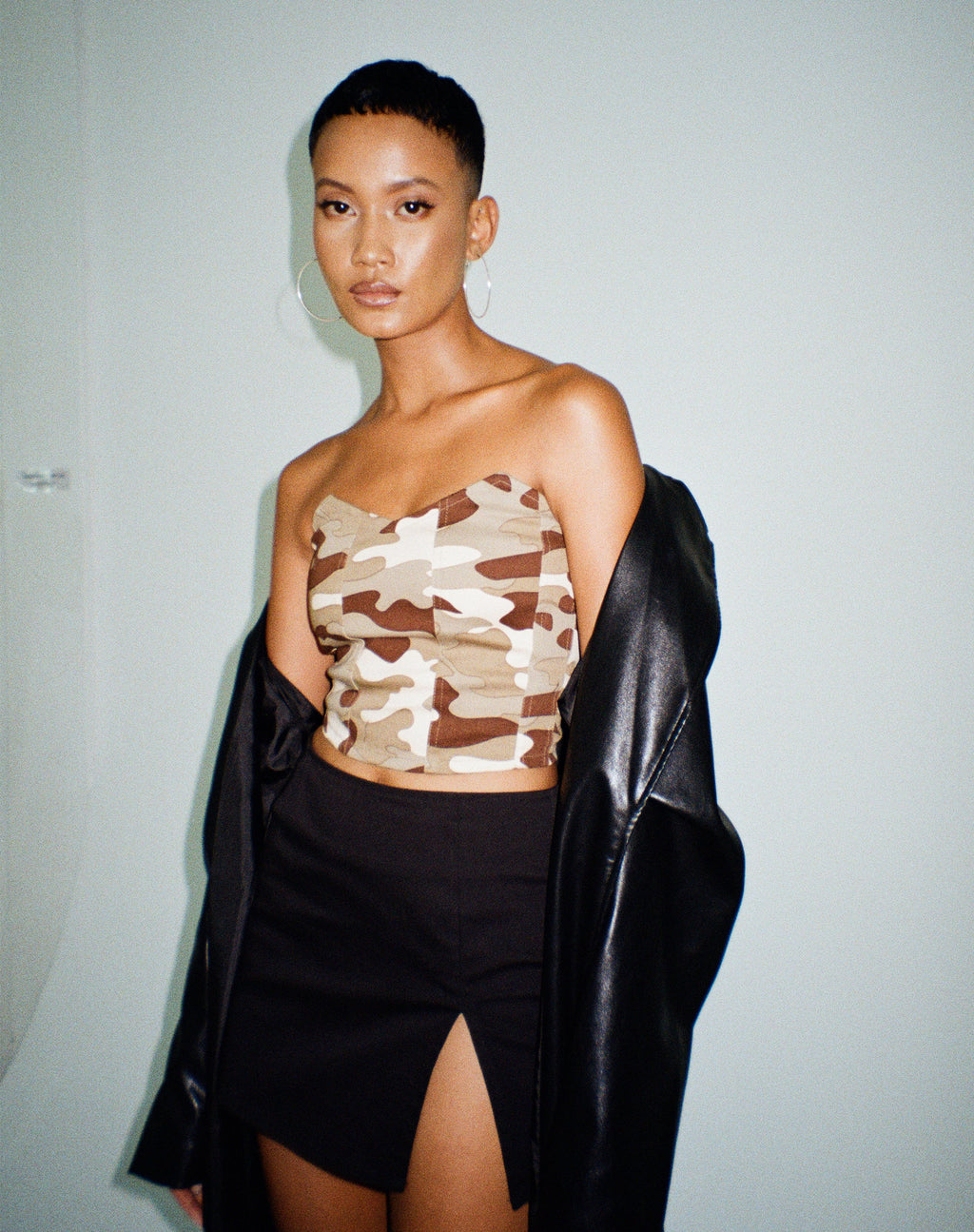 Top corsetto Lenzi in camo