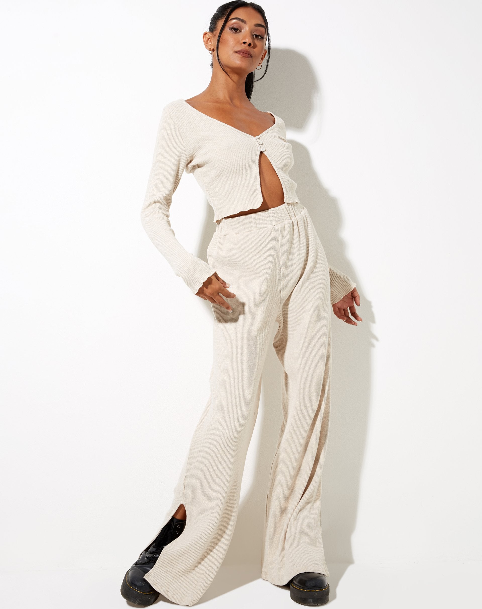 Immagine di Lesia Top in Rib Oatmeal