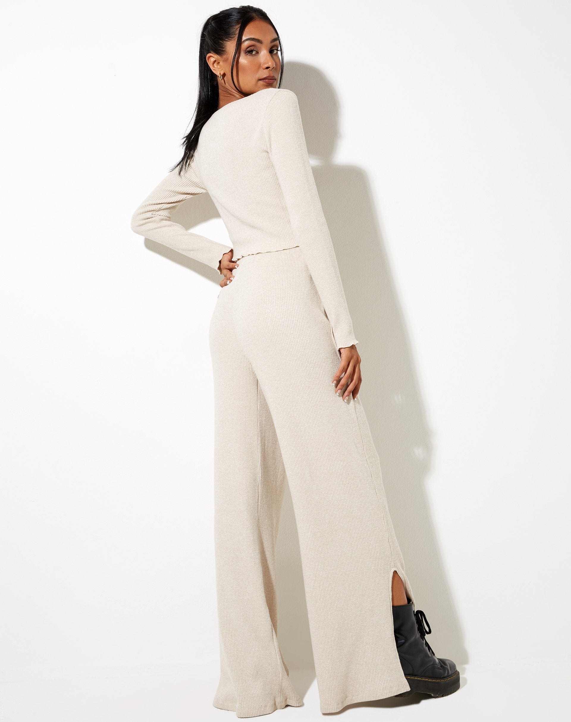Immagine di Lesia Top in Rib Oatmeal