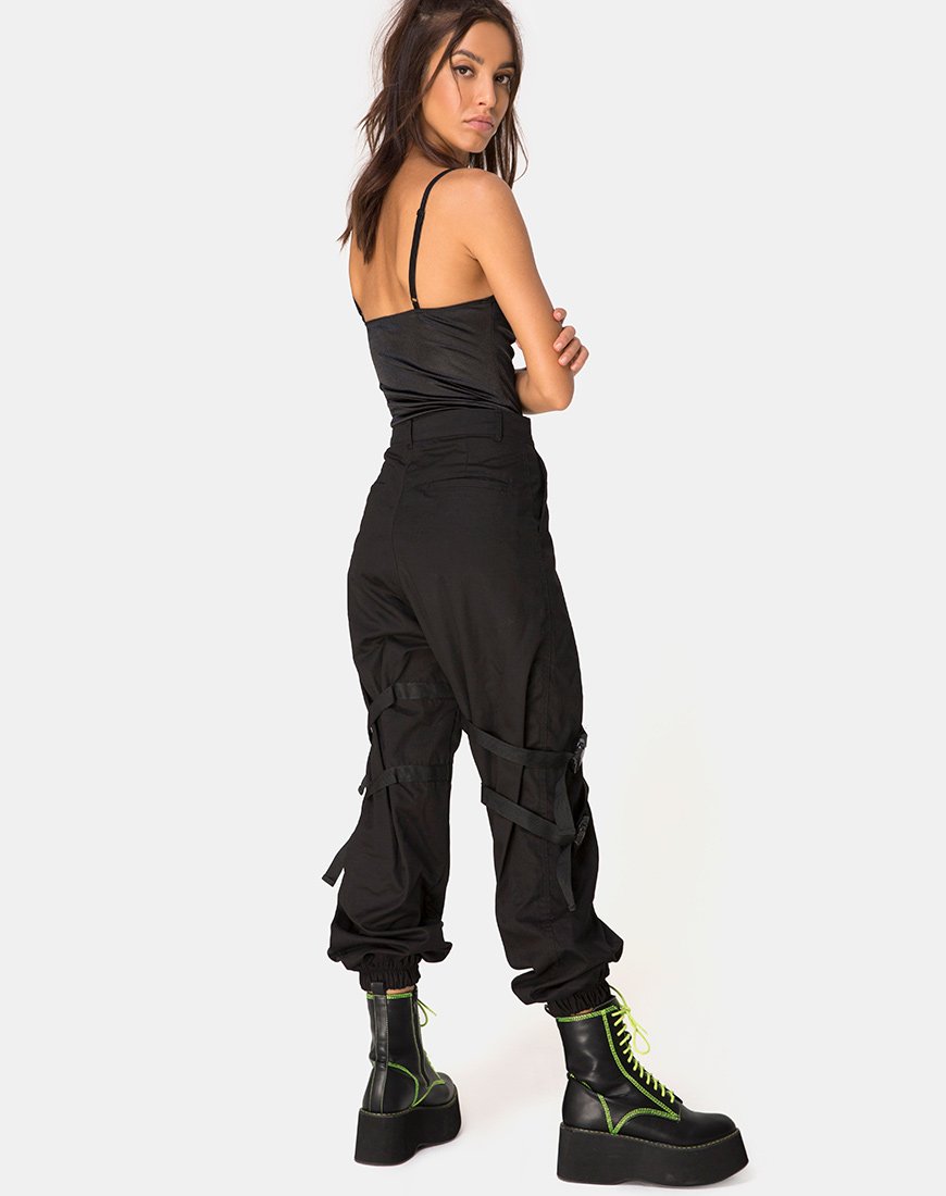Immagine di Letta Corpetto in raso nero con bordo in pizzo lime