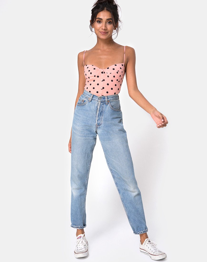Immagine di Leva Bodice in New Polka Nude Nero