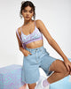 Immagine di Motel X Barbara Kristoffersen Lian Crop Top in maglia a vortici frastagliati Lavanda e menta