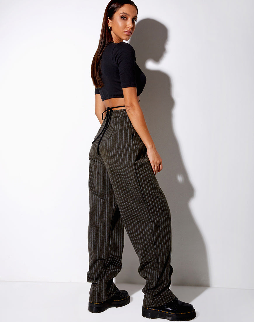 Immagine di Liena Crop Top a costine nero