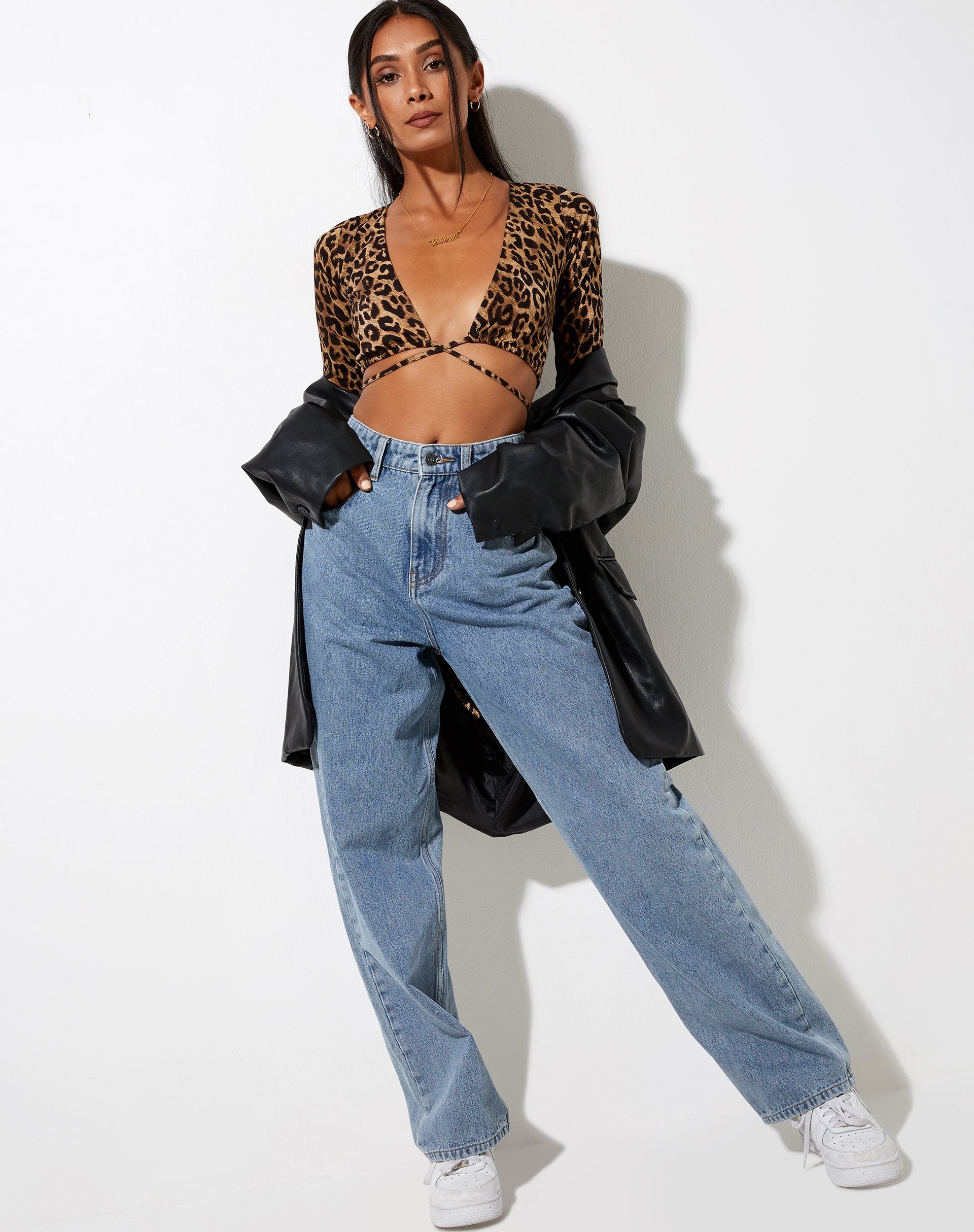 Immagine di Lieneva Crop Top in Night Leopard Brown