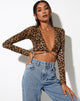 Immagine di Lieneva Crop Top in Night Leopard Brown