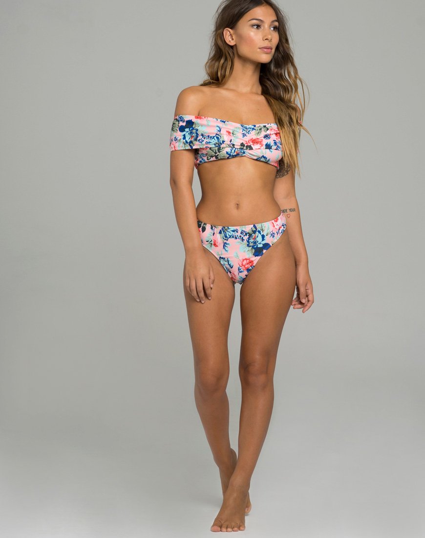Immagine di Lila Bikini Top in Stampa Rossa