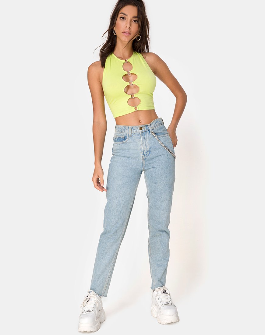 Immagine di Lini Crop Top in Lime