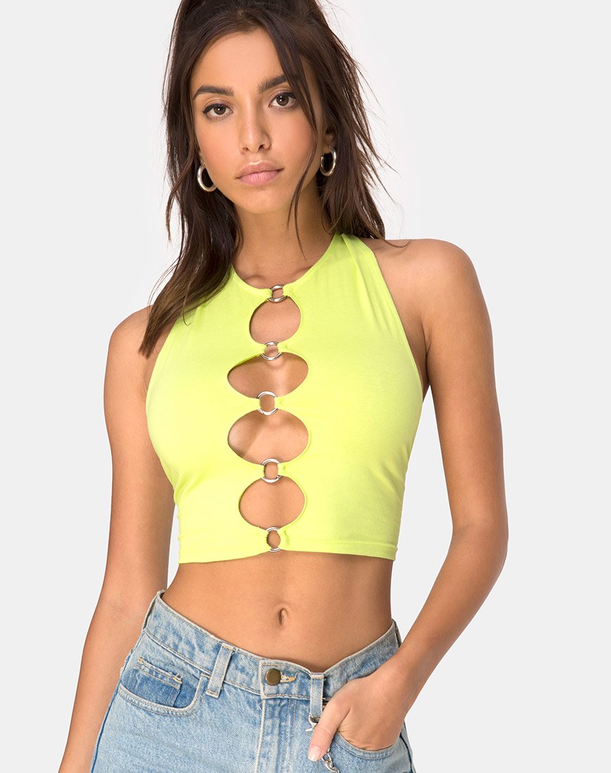 Immagine di Lini Crop Top in Lime