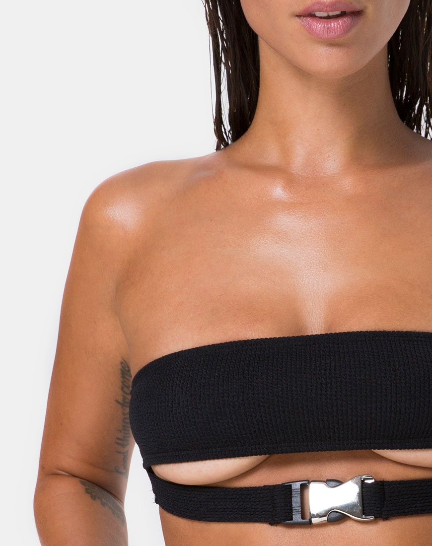 Immagine di Lin Lin Bikini Top in nero con argento Derlin