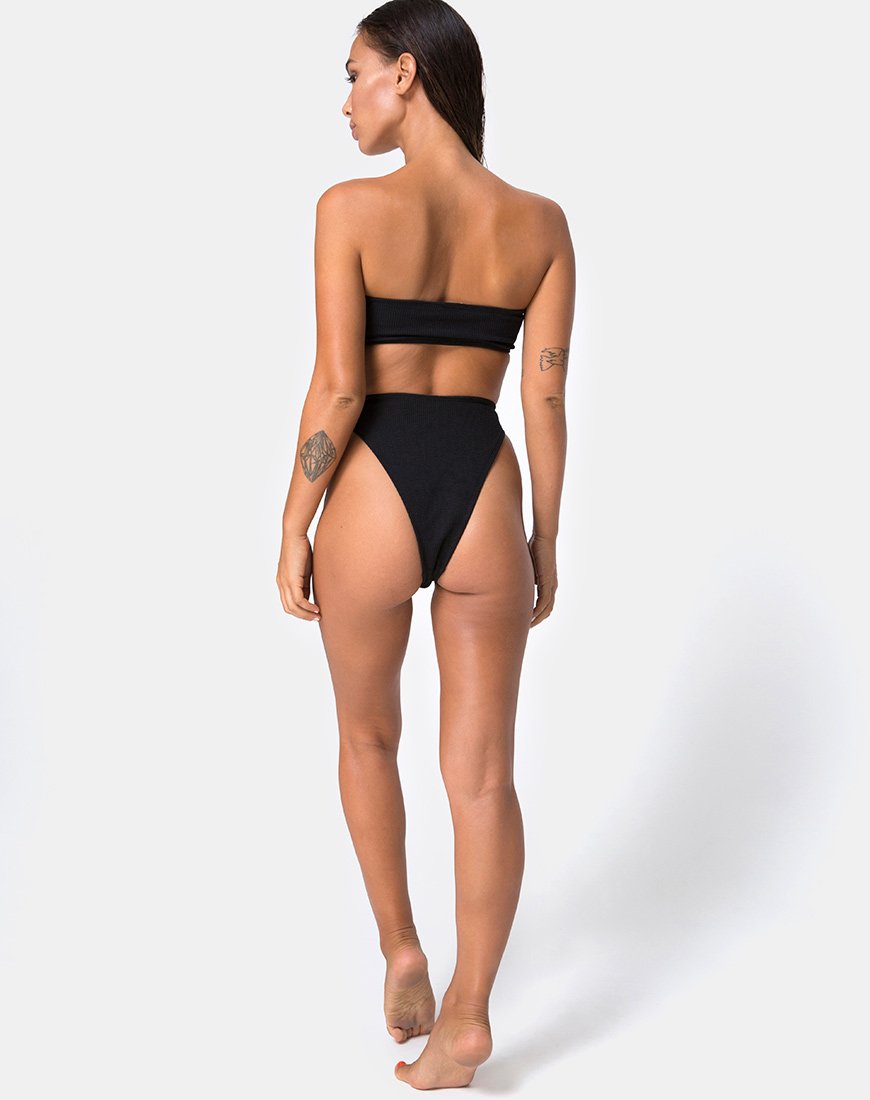 Slip bikini Lin Lin in nero con Derlin argento
