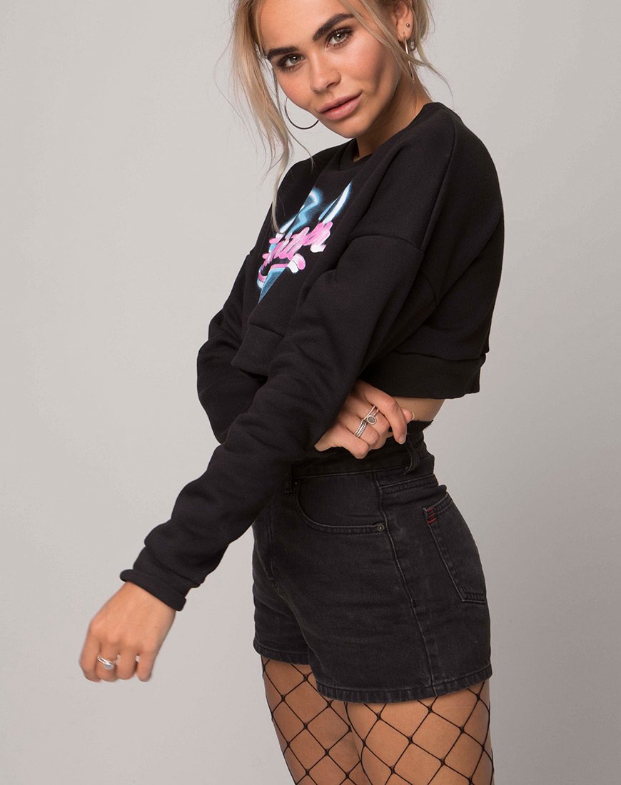 Felpa Liona in nero Heart Breaker