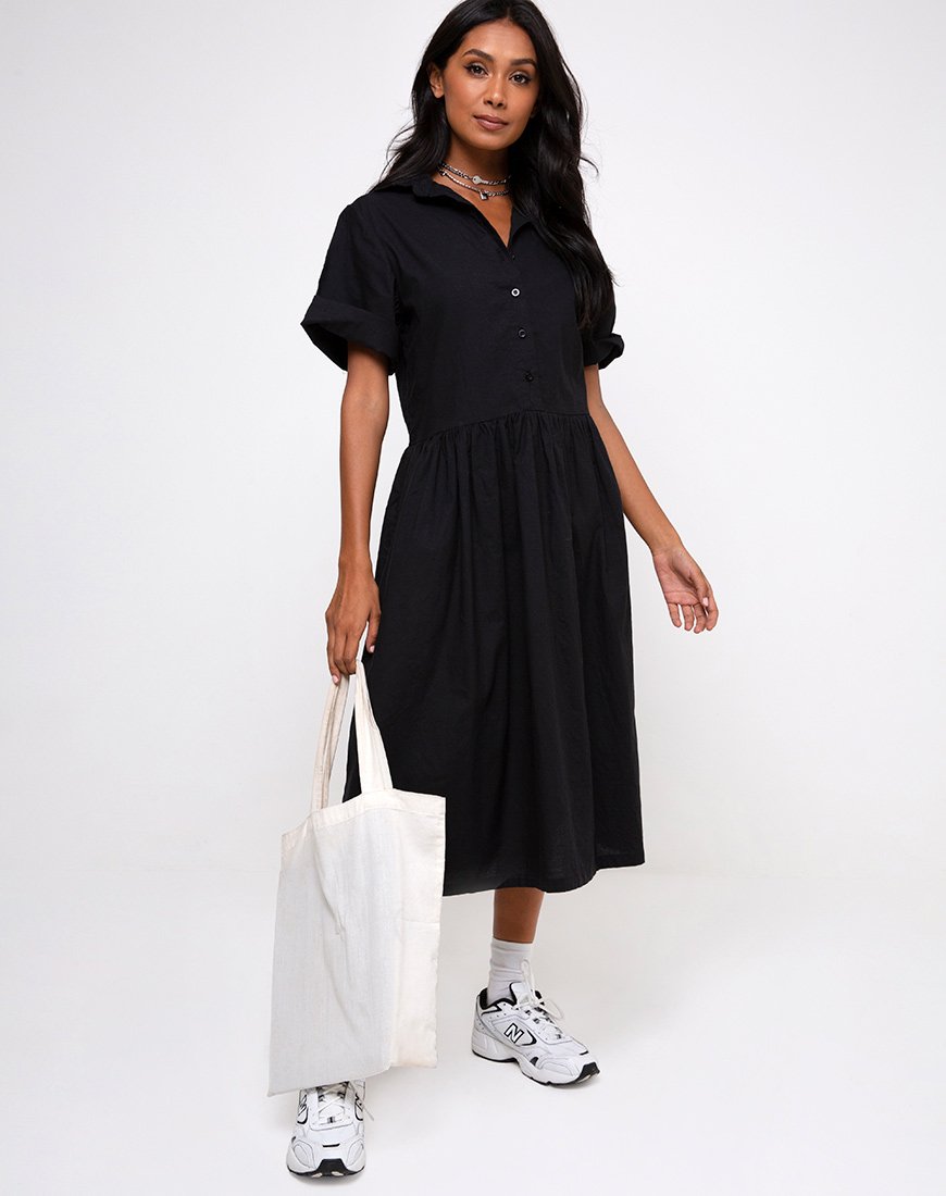 Lista Midi Dress in nero