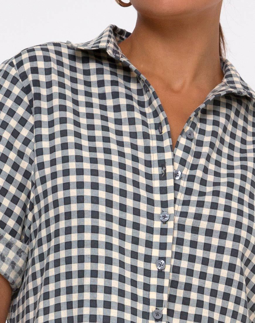Immagine di Lista Shirt Dress in Gingham Cream