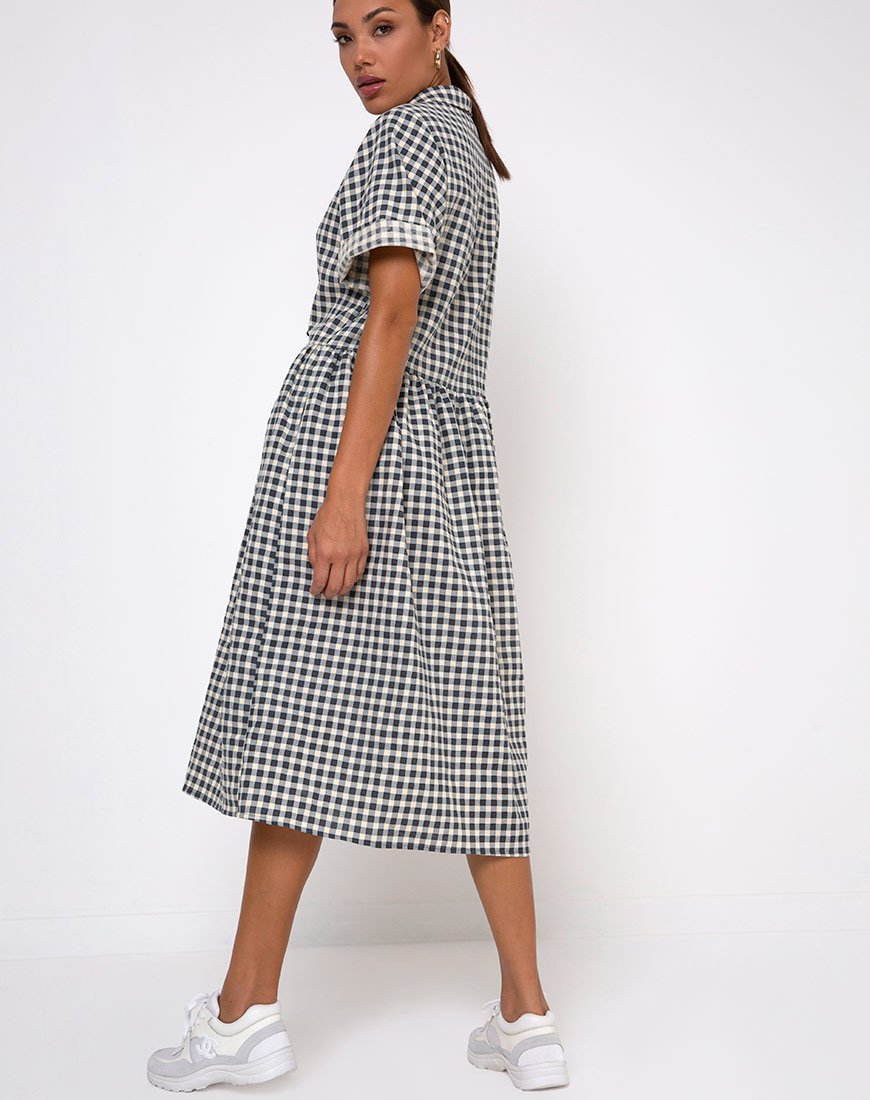 Immagine di Lista Shirt Dress in Gingham Cream