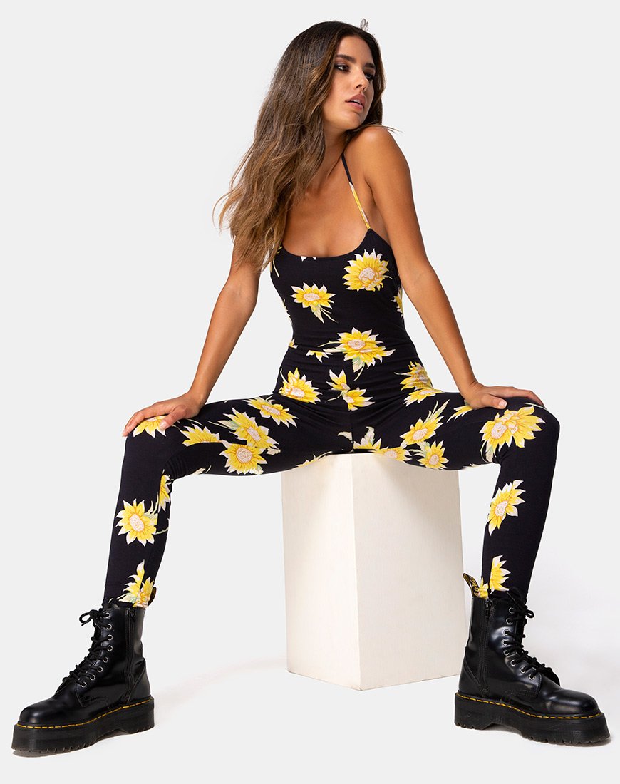 Unitard Livy in Sunny Days Black
