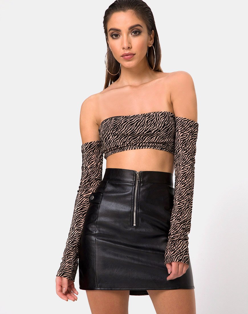 Immagine di Lo Skirt in pelle vegana nera