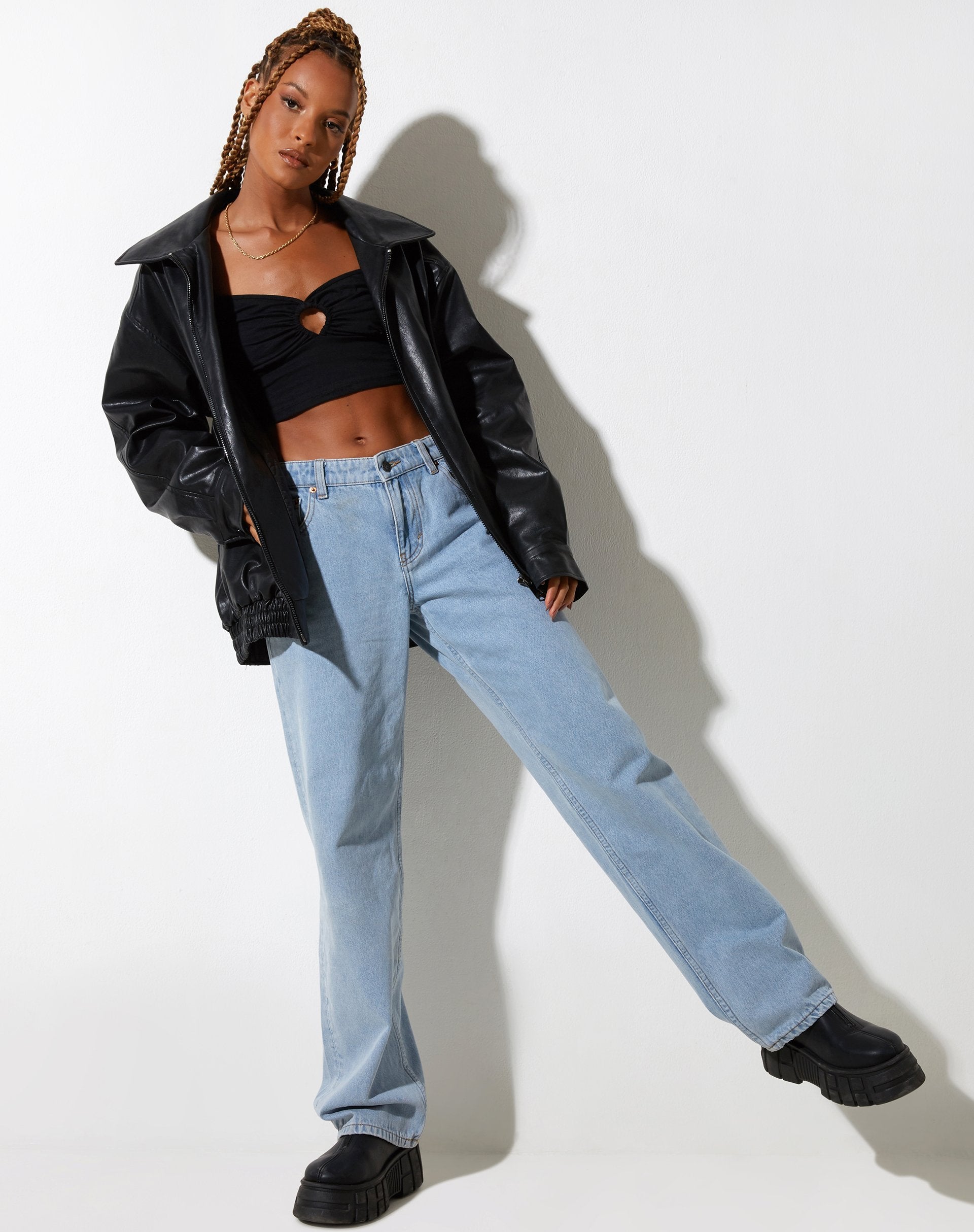 immagine di Loca Crop Top in lycra nero