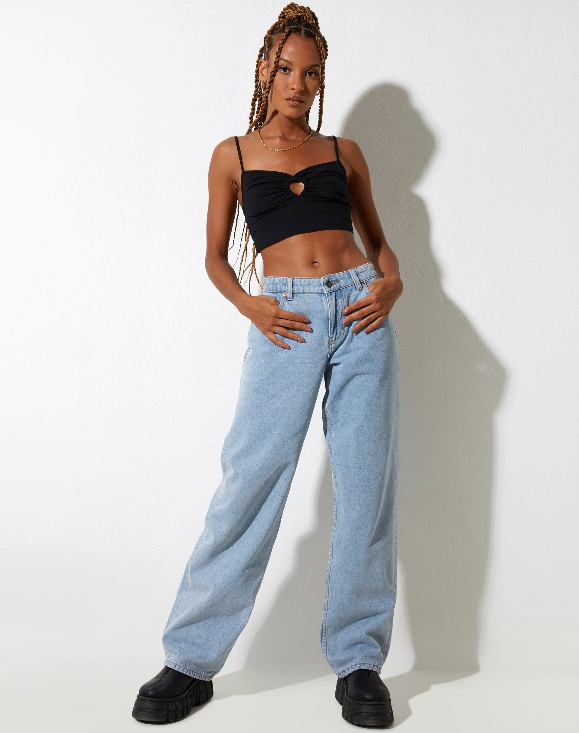 immagine di Loca Crop Top in lycra nero