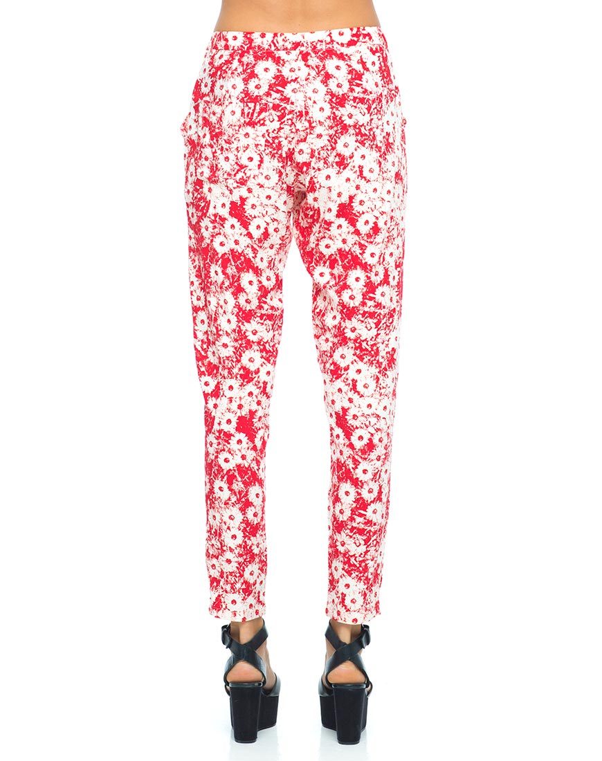 Pantaloni a zampa di elefante Motel Logan in rosso Xerox Daisy