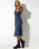 immagine di Lona Midi Dress in Flower Garden Blue